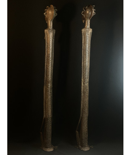 Couple d'hommes-singes - Fétiches - Bronzes Bambara