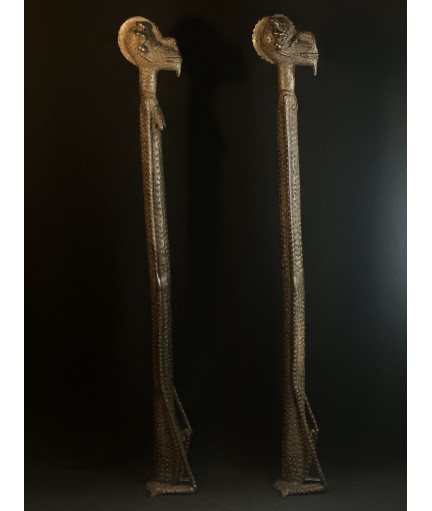 Couple d'hommes-singes - Fétiches - Bronzes Bambara