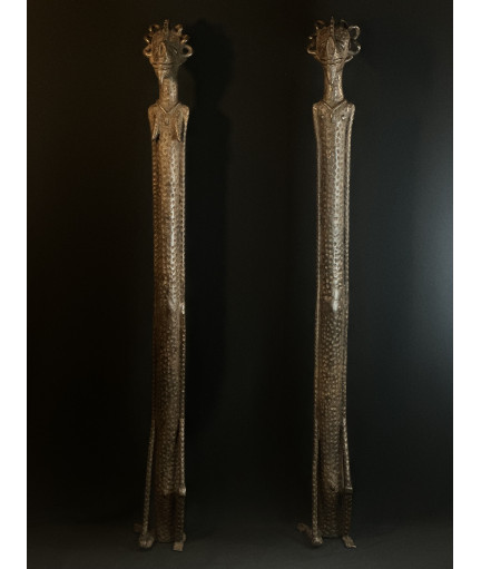 Couple d'hommes-singes - Fétiches - Bronzes Bambara