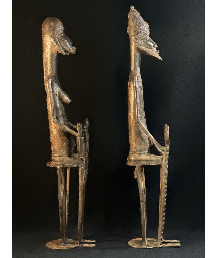 Féticheur et sa famille - Bronzes Bambara