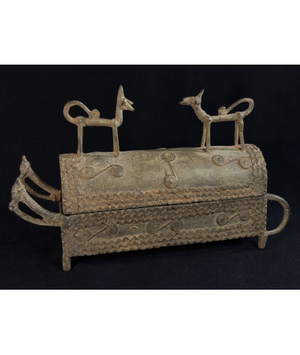 Boîte "abreuvoir" - Bronze Dogon
