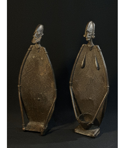 Couple d'anciens - Bronzes...