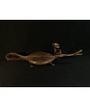 Pêcheur Somono et crocodile - Bronze Bambara