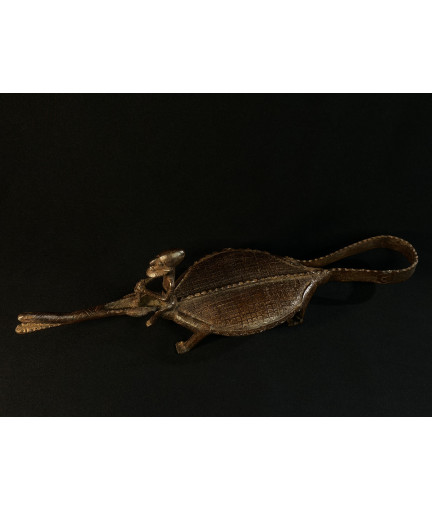 Pêcheur Somono et crocodile - Bronze Bambara