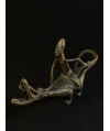 Pêcheur Somono et crocodile - Bronze Dogon