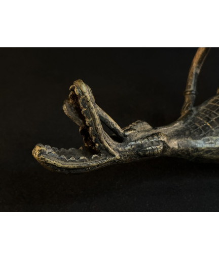 Pêcheur Somono et crocodile - Bronze Dogon