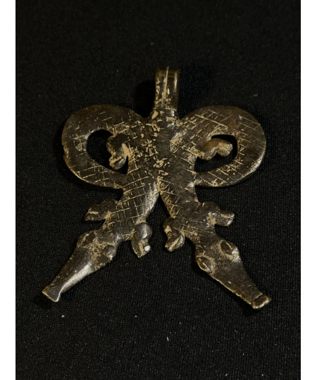 Pendentif deux crocodiles - Debira - Bronze Gan