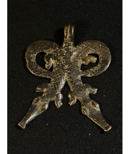 Pendentif deux crocodiles - Debira - Bronze Gan